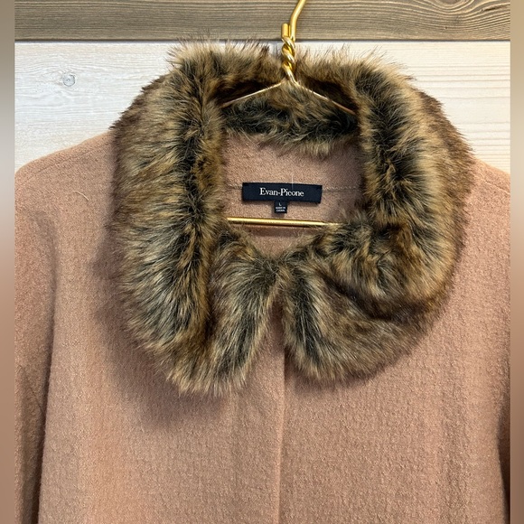 Evan-Picone ⚜️ Faux Fur Trimmed Wool Jacket - Picture 1 of 9